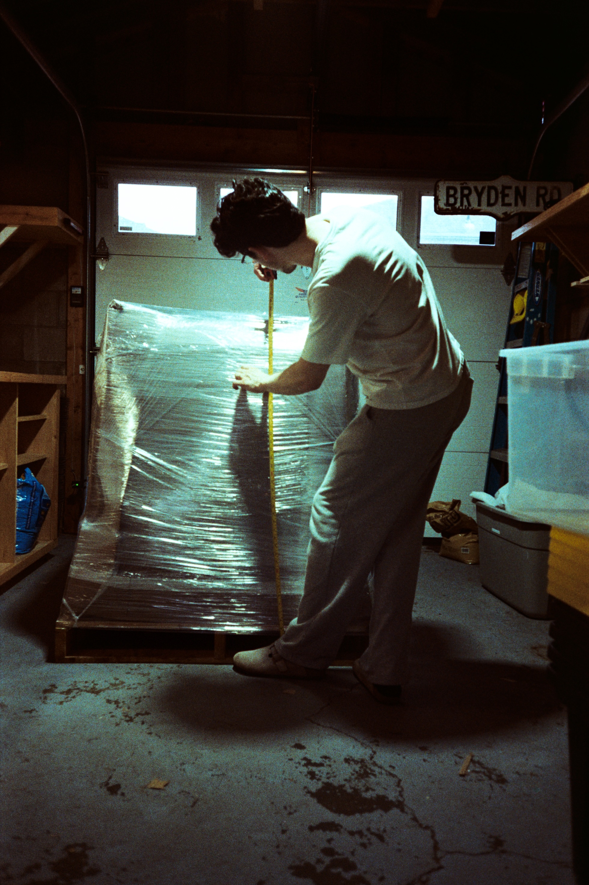 Man at work in garage